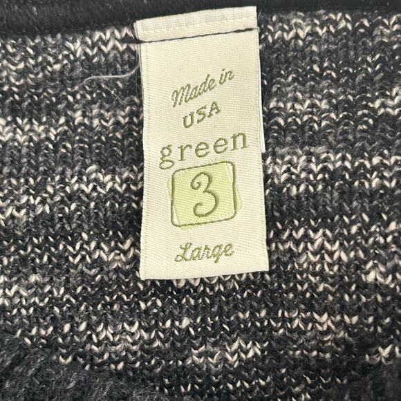 Green 3 apparel cat button down gray cotton blend made in US knit cardigan L - Picture 5 of 7